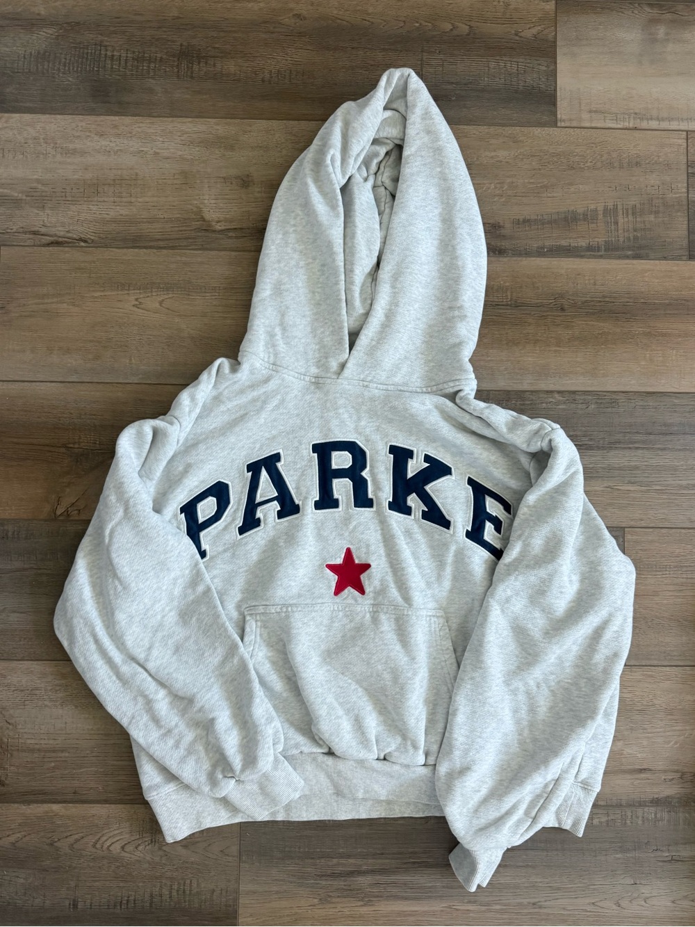 Parke Varsity Star Hoodie Heather Grey & Navy